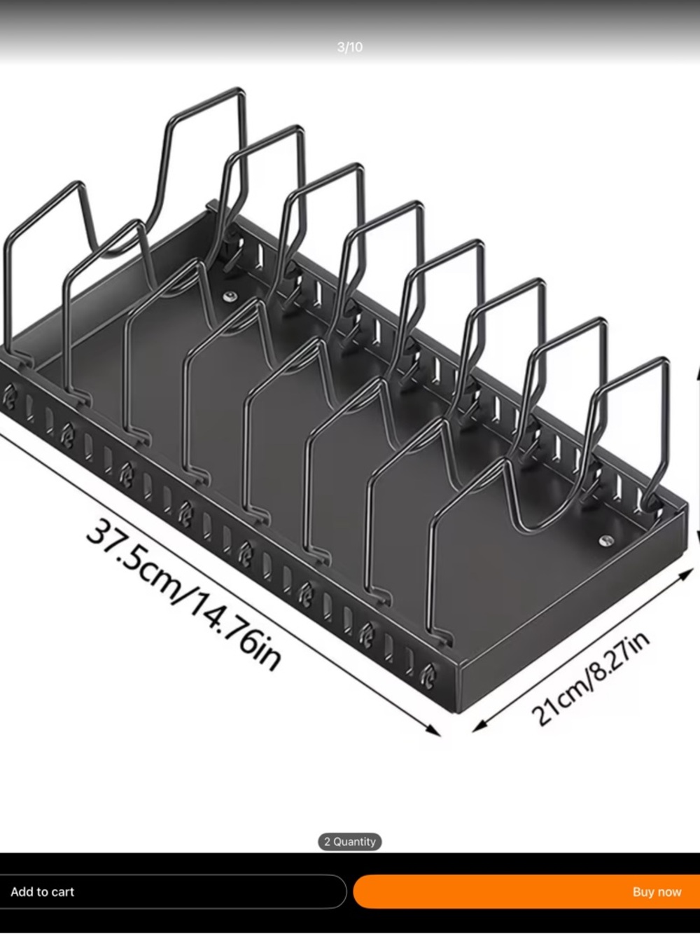 Pan Cookware Rack Organizer with Assorted Pans - Black - Picture 5 of 10